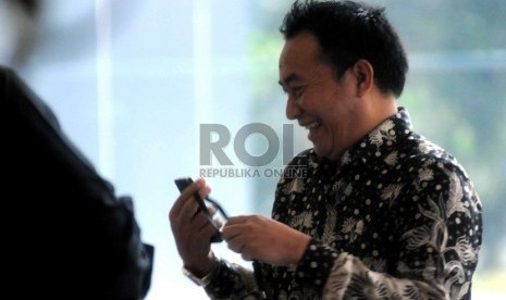  Ketua Panitia Kongres Partai Demokrat 2010, Didik Mukrianto, saat tiba di gedung Komisi Pemberantasan Korupsi (KPK), Jakarta, Rabu (10/7). (Republika/Wihdan)