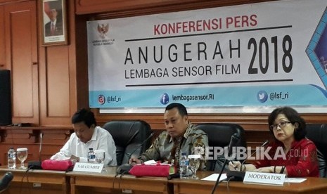 Konferensi pers Anugerah LSF 2018 di Gedung Film, Pancoran Jakarta Selatan, Senin (2/7)