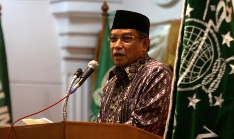 Ketua PB NU Said Aqil Siradj saat berpidato dalam Harlah ke-90 Nahdlatul Ulama (NU) di Jakarta, Senin (27/5) malam