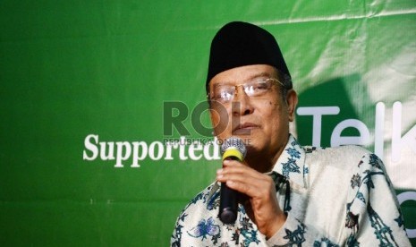 Ketua PBNU Said Aqil Siradj memberikan keterangan kepada wartawan terkait Muktamar NU ke-33 di Jombang, Jawa Timur, Senin (3/8).