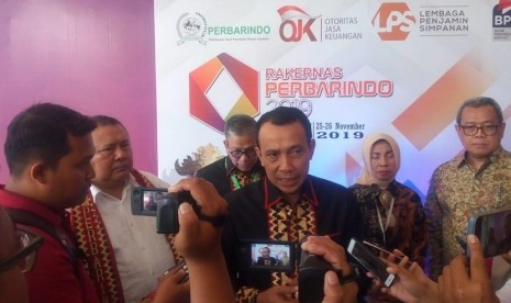 Ketua Perbarindo Joko Suyanto di sela Rakernas Perbarindo di Lampung, Senin (25/11).