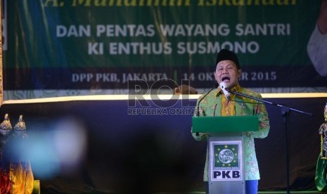   Ketua Umum DPP PKB, A Muhaimin Iskandar menyampaikan Pidato Kebudayaan di Kantor Pusat DPP PKB, Jakarta, Rabu (14/10).