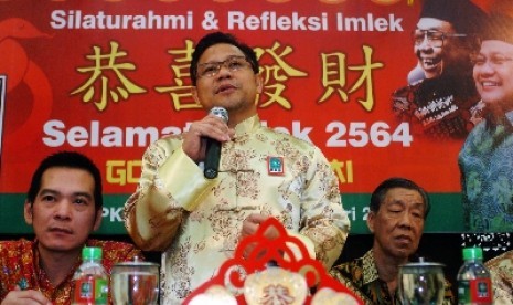 Ketua Umum DPP PKB, Muhaimin Iskandar (tengah), Wakil Sekjen DPP PKB, Daniel Johan (kiri)