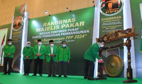 Ketua Umum DPP PPP Suharso Monoarfa mengatakan, Rakornas Majelis Pakar ini untuk menyonsong pemilu 2024 mendatang.