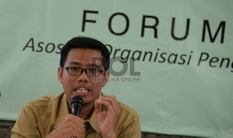  Ketua Umum Forum Zakat (FOZ) Nur Efendi saat konferensi pers ramadhan di Jakarta, Selasa (7/7). 