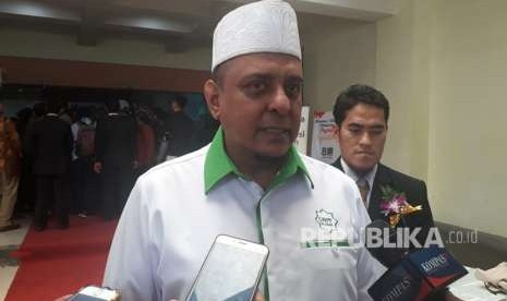 Ketua Umum GNPF Ulama Yusuf Martak hadir di Konsolidasi Nasional PKS, di Hotel Bumi Wiyata, Depok, Jawa Barat, Ahad (14/10). 