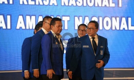  Ketua umum PAN Zulkifli Hasan hadir dalam acara pelantikan pengurus DPP dan Pembukaan Rakernas I PAN di Jakarta, Selasa (6/5) malam.