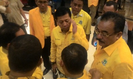 Ketua Umum Partai Golkar Setya Novanto pada acara Rapat Koordinasi Teknis (Rakornis), di Hotel Peninsula, Jakarta pada Jumat malam (2/9).