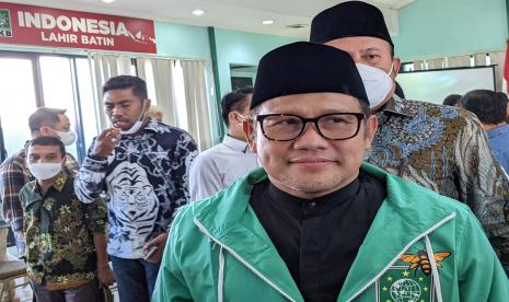 Ketua Umum Partai Kebangkitan Bangsa (PKB), Abdul Muhaimin Iskandar usai diskusi satu abad Nahdatul Ulama (NU) di Kantor DPP PKB, Jakarta, Kamis (2/12).