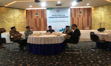 Ketua Umum PP Muhammadiyah Haedar Nashir dan Sekum PP Muhammadiyah Abdul Mu