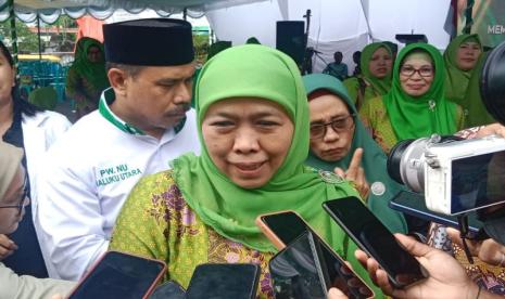 Khofifah Indar Parawansa. Khofifah menghormati pilihan Ketum PKB Muhaimin Iskandar yang rahasiakan cagub Jatim.