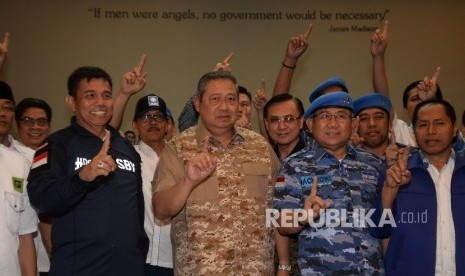 Ketum Partai Demokrat Susilo Bambang Yudhoyono (SBY) saat menerima anggota DPRD DKI Jakarta, Sabtu (4/2).