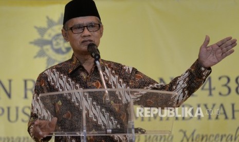 Ketum PP Muhammadiyah Haedar Nashir memberikan Pengkajian Ramadhan 1438 H PP Muhammadiyah di kampus UMJ, Jakarta, Senin (5/6). 