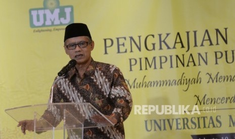 Ketum PP Muhammadiyah Haedar Nashir memberikan Pengkajian Ramadhan 1438 H PP Muhammadiyah di kampus UMJ, Jakarta, Senin (5/6).