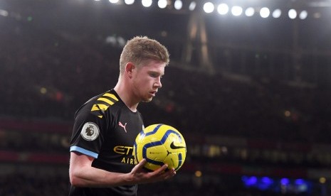 Kevin de Bruyne tampil gemilang saat membantu Manchester City mengubur tuan rumah Arsenal dengan skor 3-0 dalam laga pekan ke-17 Liga Inggris di Stadion Emirates, London, Ahad waktu setempat (Senin WIB).