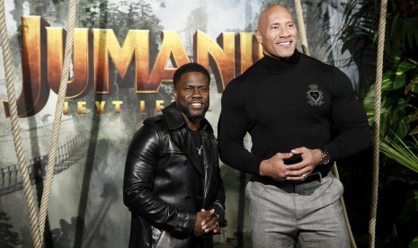 Kevin Hart dan Dwayne The Rock Johnson, bintang Jumanji: The Next Level.