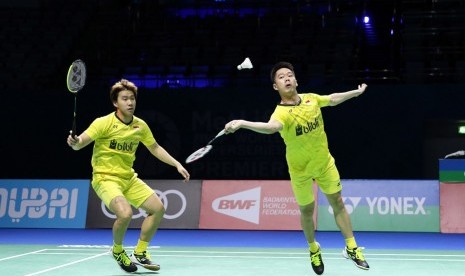 Kevin Sanjaya Sukamuljo (kanan) dan Marcus Fernaldi Gideon.