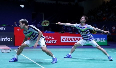 Kevin Sanjaya Sukamuljo (kanan) dan Marcus Fernaldi Gideon.