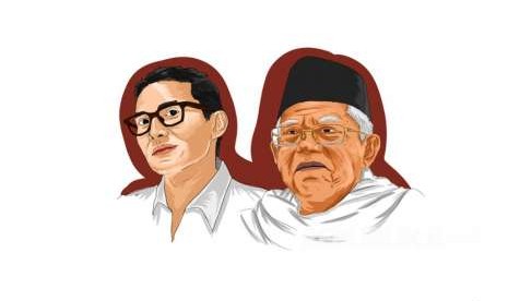 Sandiaga Uno dan KH Ma'ruf Amin