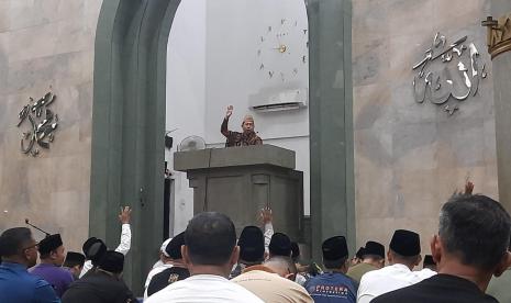 Kiai Moqsith saat menyampaikan Kuliah Subuh di Asrama Haji Pondok Gede, Jakarta Timur, Jumat (22/3/2024). 