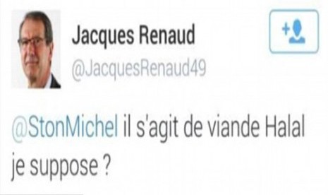 Kicauan Jacques Renaud di Twitter yang menghina umat Islam.