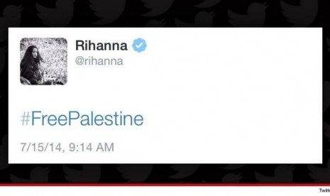 Kicauan Rihanna yang dihapus.