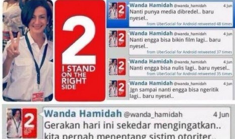 Kicauan Wanda Hamidah.