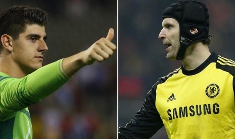 Kiper Chelsea, Thibaut Courtois dan Petr Cech.