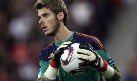 Kiper David de Gea di laga melawan Prancis.