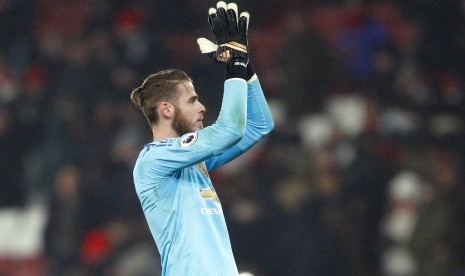 Kiper Manchester United, David De Gea seusai laga kontra Arsenal di Stadion Emirates, Sabtu (2/12).