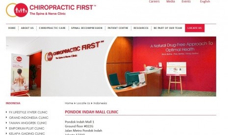 Klinik Chiropractic First memiliki sejumlah cabang di Jakarta.