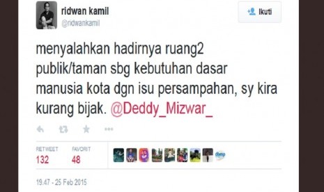 Komentar Ridwan Kamil terhadap kritikan Deddy Mizwar