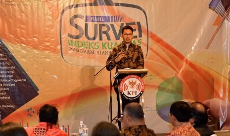 Komisi Penyiaran Indonesia (KPI) merilis hasil Survei Indeks Kualitas Program Siaran Televisi Periode I Tahun 2018 di Jakarta, Rabu (25/7).