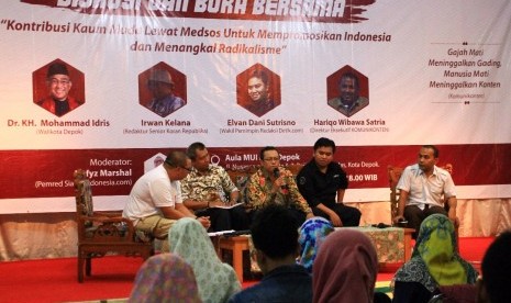 Komunikonten menggelar talk show mengenai promosi Indonesia dan menangkal radikalisme di Depok, Kamis (15/6). 