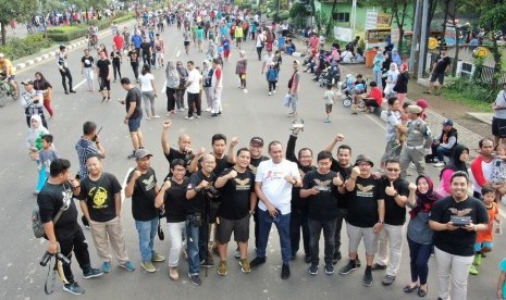 Komunitas drone Bekasi ketika memeriahkan hut kota Bekasi k 22. 