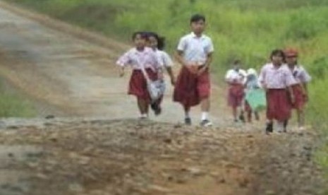 Kondisi anak-anak sekolah di pedalaman dan perbatasan (ilustrasi)