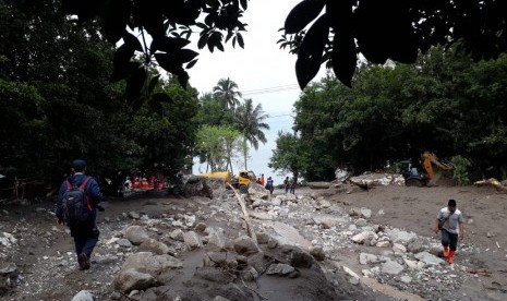 Kondisi Jorong Tanjuang Sawah Nagari Padang Laweh Malalo kecamatan Batipuh Selatan, Kabupaten Tanah Datar usai dilanda banjir bandang pada Jum