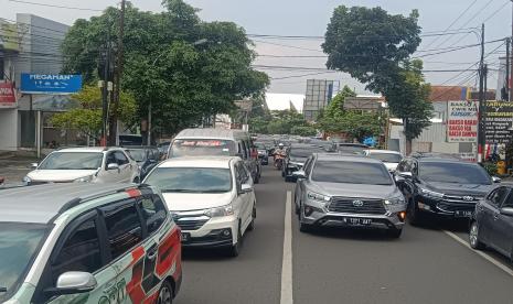 Kondisi lalu lintas di Kota Batu pada libur Lebaran 2023. 