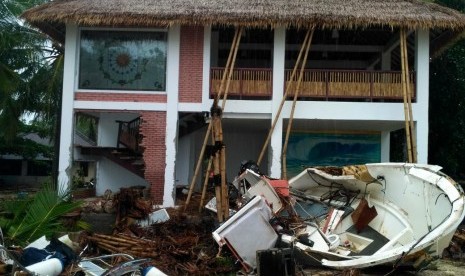 Kondisi lokasi wisata Beach Club, Kampung Tanjung Lesung, Desa Tanjung Jaya, Kecamatan Panimbang, Kabupaten Pandeglang, Selasa (25/12). 