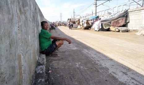 Kondisi permukiman kumuh di kawasan Kanal Banjir Barat, Tanah Abang, Jakarta Pusat, Rabu (8/11).