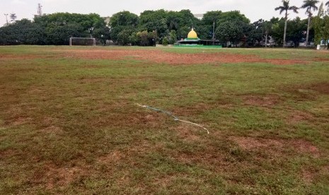 Kondisi terakhir Lapangan Multiguna Kota Bekasi, Sabtu (10/11). Dispora Kota Bekasi menyatakan akan menyulap lapangan tersebut seperti Lapangan Gasibu Bandung.  