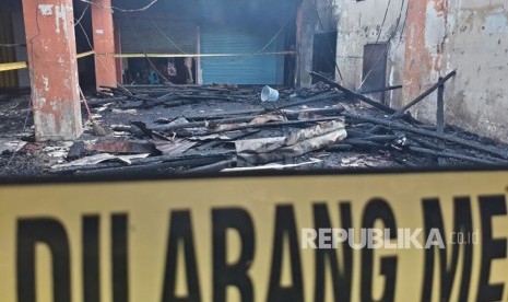 Kondisi terkini Pasa Ateh (Pasar Atas) Bukittinggi, Sumatra Barat setelah dilalap api pada Senin (30/10) pagi. Total kerugian diperkirakan mencapai Rp 1,5 triliun. 