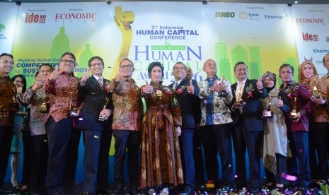 Konferensi Human Capital II se-Indonesia di Auditorium Puri Dani, IPMI International Business School, Jakarta, Rabu (30/3).