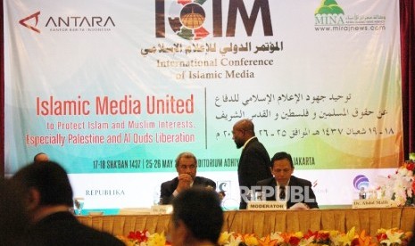 Konferensi Internasional Media Islam ( International Conference of Islamic Media-ICIM) di Jakarta, Rabu (25/5). (Republika/Rakhmawaty la'lang)