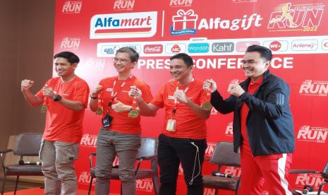 Konferensi pers Alfamart Run 2022 di Alfatower, Kota Tangerang, Selasa (20/9/2022). /