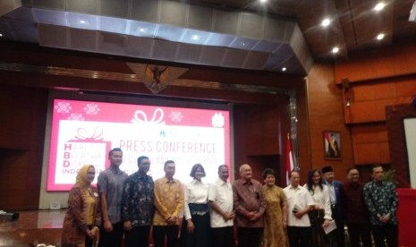 Konferensi pers Hari Belanja Diskon Indonesia (HBDI) 2018 di Gedung Sapta Pesona Kementerian Pariwisata, Jakarta, Senin (30/7).