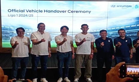 Konferensi pers kerja sama Hyundai dengan PT Liga Indonesia Baru.