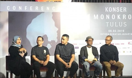 Konferensi pers konser Monokrom Tulus, Selasa (5/2).