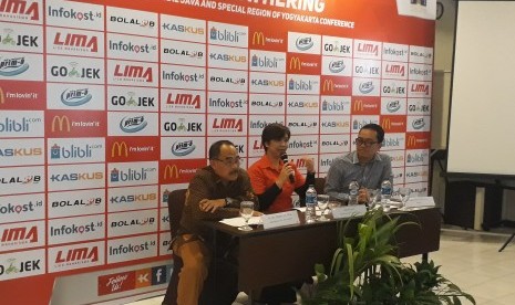 Konferensi pers Liga Mahasiswa (Lima) Basketball DIY-Jateng di Hotel Cakra Kusuma, Selasa (17/7).