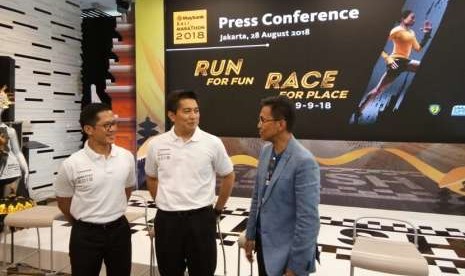 Konferensi Pers Maybank Bali Marathon di Jakarta, Jakarta, Selasa (28/8).